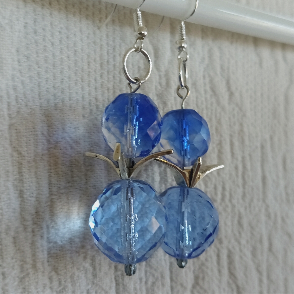 Hand Crafted Origami Cranes On Sparkling Blue Water Crystals Maximalist Silver - Picture 7 of 7